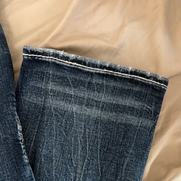 Rock Revival Blue Boot Cut Jeans with Embellished Pockets